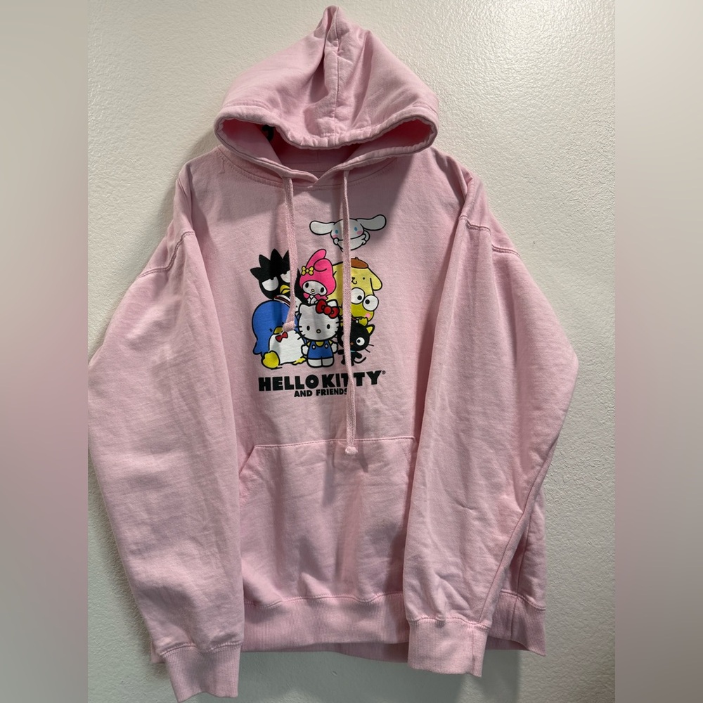 SANRIO Hello Kitty Friends My Melody Kuromi Character Hoodie Hooded Sweatshirt L